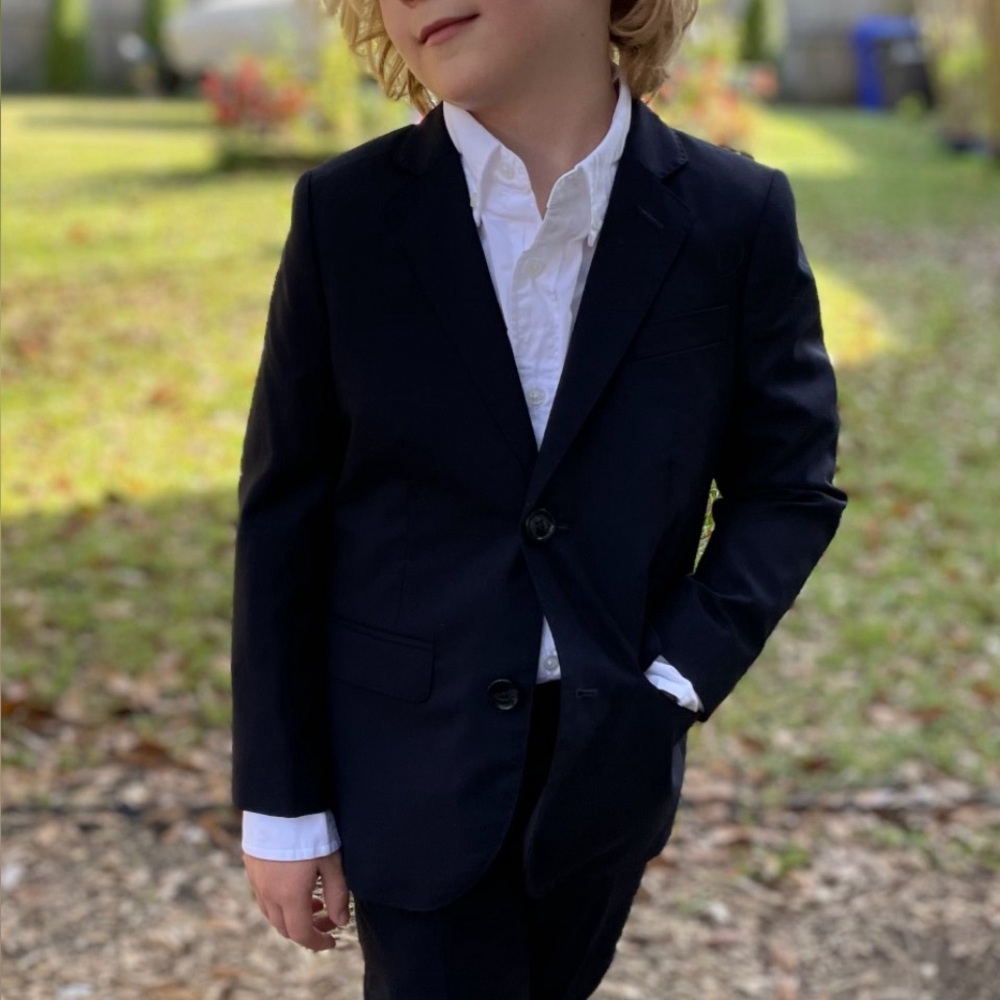 J. Crew Crewcuts Ludlow Slim Suit Navy Italian Wool Size 7
